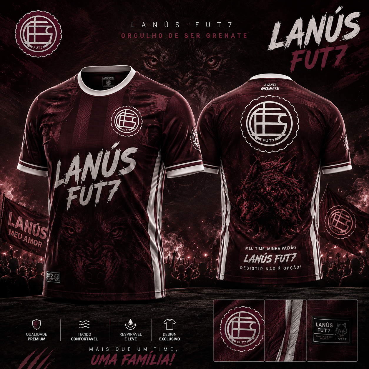 Camisa personalizada do Lanús Fut7